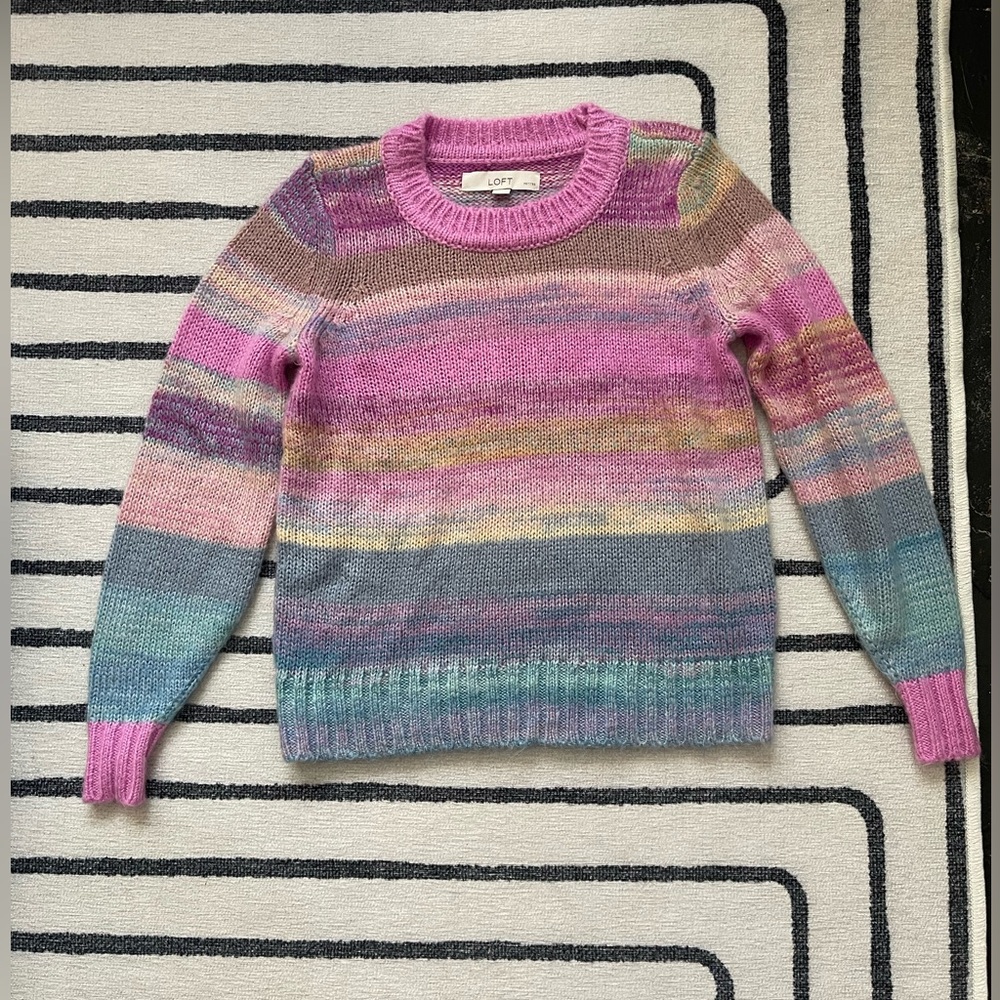 LOFT spacedye pastel petite women’s sweater